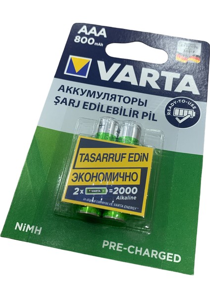 Şarzlı Ince Pil Varta 800 Ince Aaa Şarj Edilebilir Pil - Fenerler Için Aaa Ince Şarzlı Pil Aaa