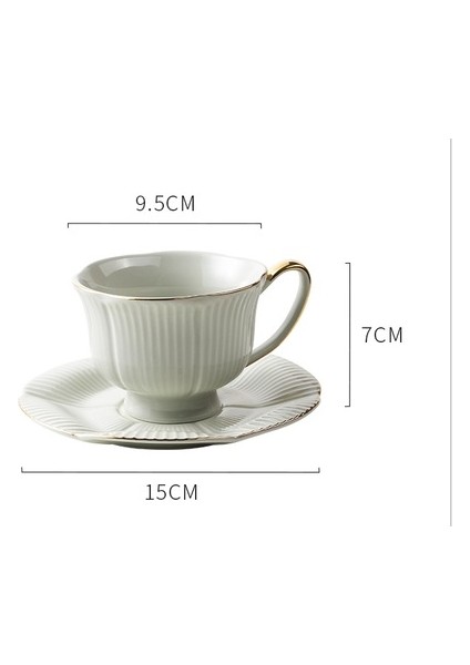 Yüksek Görünüm Seviyesi Kaşıkla Kahve Fincanı Seramik Kupası Butik Işık Lüks Vintage Kahve Fincanı Ve Daire Seti | Kahve Kupası Ve Tabak Setleri (Yurt Dışından)