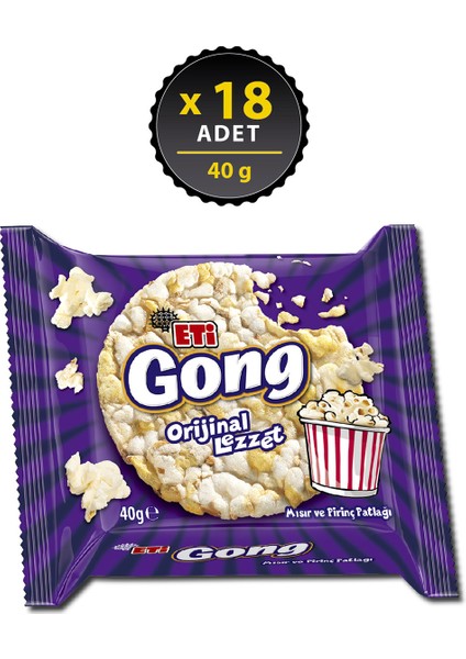 Gong Mısır ve Pirinç Patlağı 40 g x 18 Adet