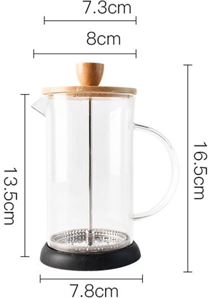 SunniMix Fransız Basın Kahve Makinesi Baskı Piston Filtre Basın Potu Mutfak Cafe 350ML Için
