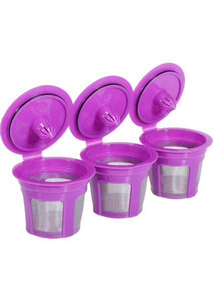 SunniMix 3 Adet Kullanımlık K Cups Kahve Filtreleri Keurig Bpa Ücretsiz Mor Için Pod Kapsüller