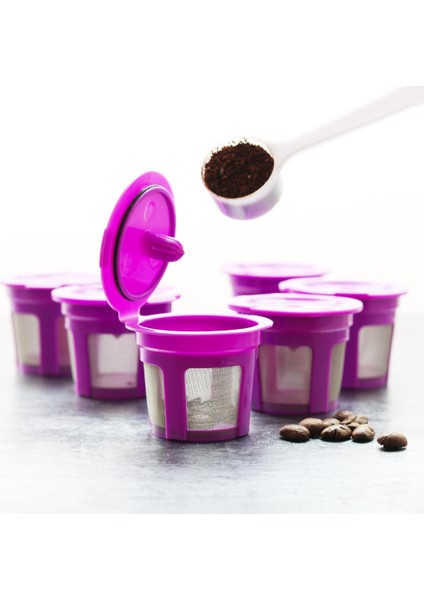 SunniMix 3 Adet Kullanımlık K Cups Kahve Filtreleri Keurig Bpa Ücretsiz Mor Için Pod Kapsüller fırsatları