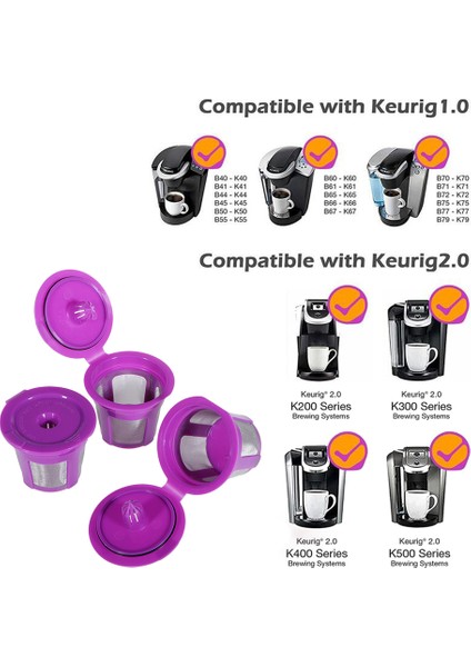 SunniMix 3 Adet Kullanımlık K Cups Kahve Filtreleri Keurig Bpa Ücretsiz Mor Için Pod Kapsüller indirimleri