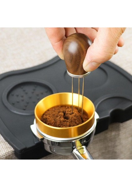 SunniMix Espresso Kurcalaması Daha Geniş Bir Karıştırın Alan Level Iğne Tipi Toz Dağıtıcı Aracı Gümüş Ceviz
