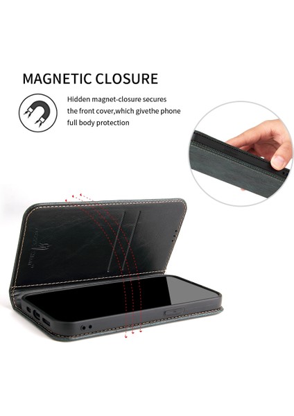 Pu Deri Kılıf iphone 13 Için Yeşil