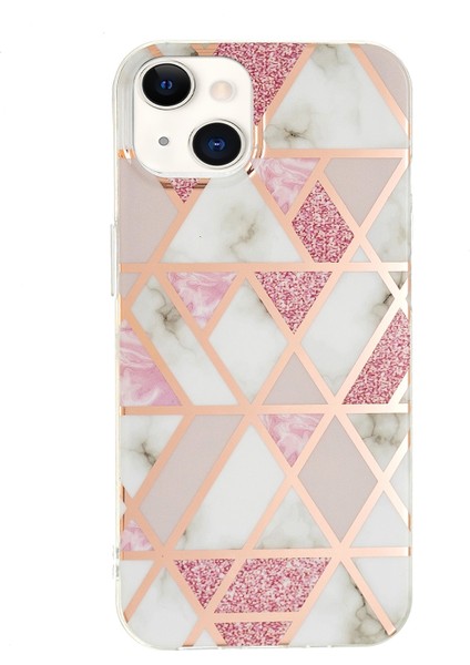 Iphone 13 Için Galvanik Tpu Kılıfı Pembe Beyaz