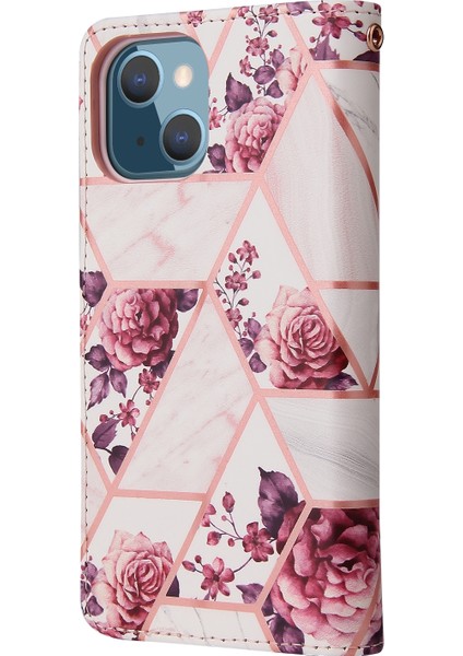 Iphone 13 Için Mermer Bronzing Pu Kılıf Altın modelleri