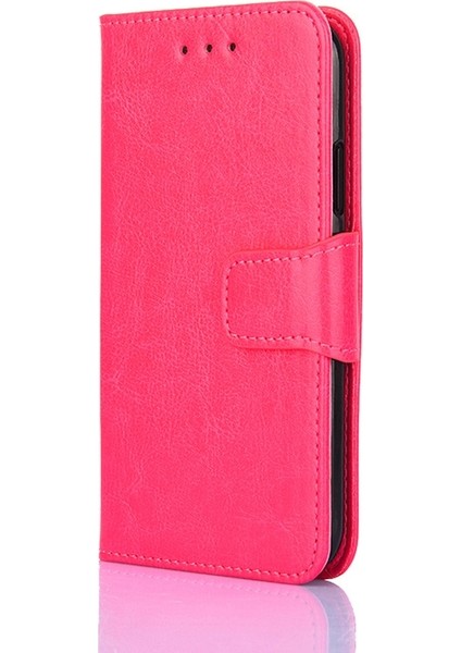 Iphone 13 Için Kristal Doku Deri Kılıf Kırmızı