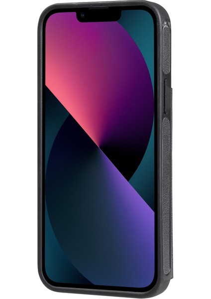 Katı Renkli Çift Toka Fermuar Kılıf iphone 13 Için Siyah modelleri
