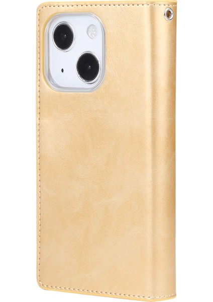 Mansoor Deri Kılıf iphone 13 Için Altın