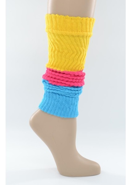 Kadın Renkli Tozluk Aerobik Bot Çorap