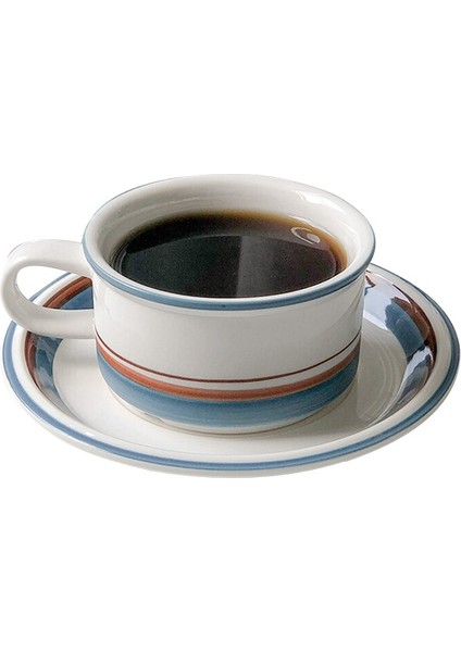 Fince Ortaçağ Seramik Kupası El Boyalı Kahve Fincanı Süt Kupası Vintage Kahvaltı Bardak Öğleden Sonra Kupası Daire 170Ml | Kahve Kupası Ve Tabak Setleri (Yurt Dışından)
