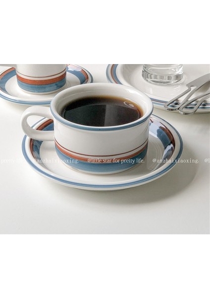 Fince Ortaçağ Seramik Kupası El Boyalı Kahve Fincanı Süt Kupası Vintage Kahvaltı Bardak Öğleden Sonra Kupası Daire 170Ml | Kahve Kupası Ve Tabak Setleri (Yurt Dışından)