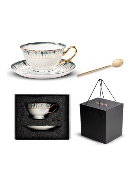 Ev Seramik Kahve Fincanı Daire Seti Kaşık Kaşık El Boyalı Desenli Çay Kupası Basit Öğleden Sonra Çay Kupası Drinkware | Kahve Kupası Ve Tabak Setleri (Yurt Dışından) fırsatları