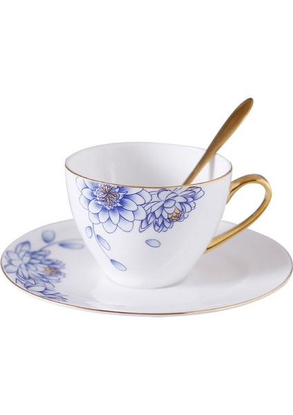 Vintage Mavi Ve Beyaz Seramik Latte Kahve Fincanı Tasarım Çay Bardağı Ve Daire Setleri Kupa Çay Bardağı Daireler | Kupa Ve Tabaklar (Yurt Dışından)