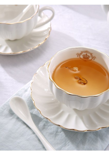 Retro Saray Seramik Kahve Fincanları Ve Dailer Phnom Penh Kabak Kabartmalı Çay Bardağı Cappuccino Latte Kahve Fincanı Espresso Cups 200Ml | Kahve Kupası Ve Tabak Setleri (Yurt Dışından)