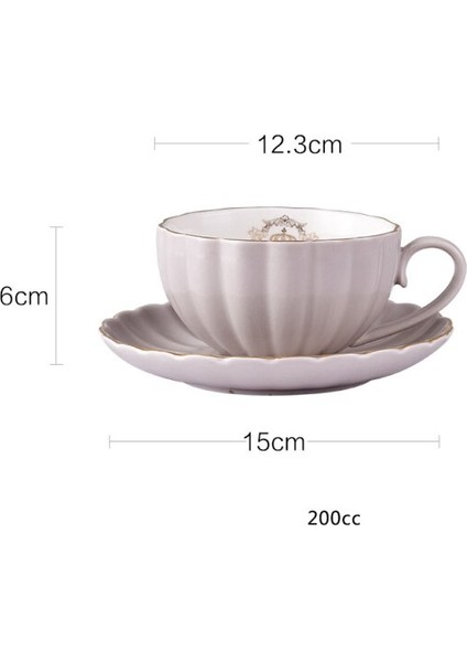 Retro Saray Seramik Kahve Fincanları Ve Dailer Phnom Penh Kabak Kabartmalı Çay Bardağı Cappuccino Latte Kahve Fincanı Espresso Cups 200Ml | Kahve Kupası Ve Tabak Setleri (Yurt Dışından)