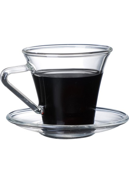 Şeffaf Cam Kahve Fincanı Daire Setleri Ev Italyan Espresso Basit Taşıma Kolu Isıya Dayanıklı Süt Suyu Cam Çay Fincanı Kupa | Şeffaf (Yurt Dışından)