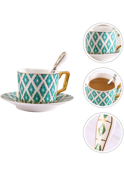 1 Takım Exquisite Seramik Kahve Fincanı Seramik Kupa Daire Güzel Sofra | Kupalar Ve Tabaklar (Yurt Dışından) fırsatları