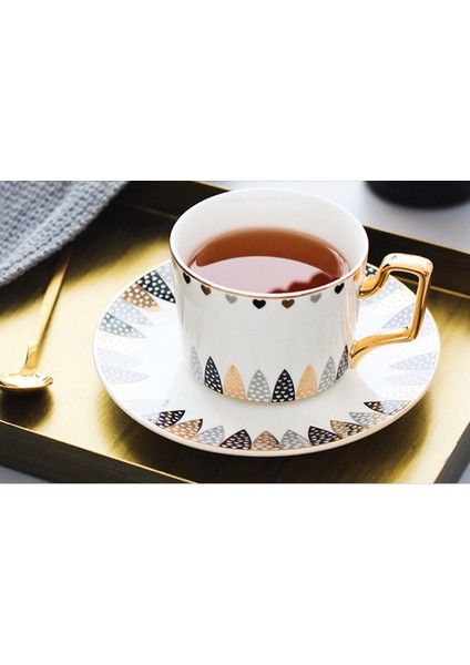 Beyaz Yeşim Porselen Kahve Fincanı Ve Tabağı Yaratıcı Çiçek Çay Kupası Phnom Penh Ceramıcticup Kaşıkla Set | Kahve Kupası Ve Tabak Setleri (Yurt Dışından)