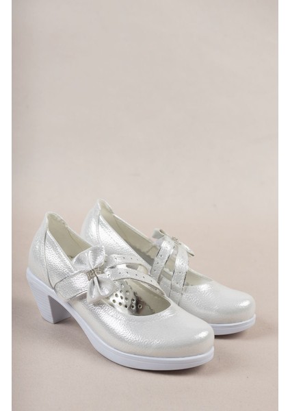 Topuklu Çatal Baretli Sedef Kız Çocuk Ayakkabı fiyatları