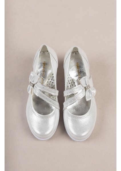 Topuklu Çatal Baretli Sedef Kız Çocuk Ayakkabı modelleri