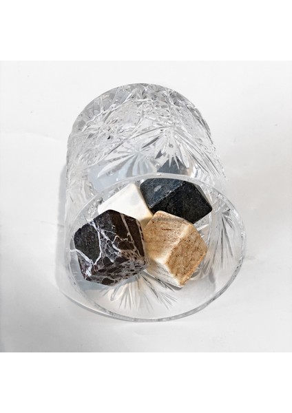 Lux & Marble Ice - Mermer Soğutucu Taş / Viski Taşı Seti - 4 Adet