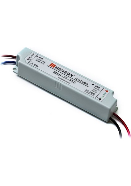 MSDRW-20350 - 20W - 3-48V 350MA IP67 Sabit Akım LED Sürücü Driver