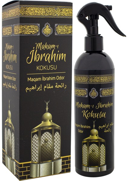 Makamı Ibrahim Kokusu 400ML Sprey ve Makamı Ibrahim Kokusu 8 ml Araba Kokusu Cam Şişe ve Makamı Ibrahim Alkolsüz Esans 3ml