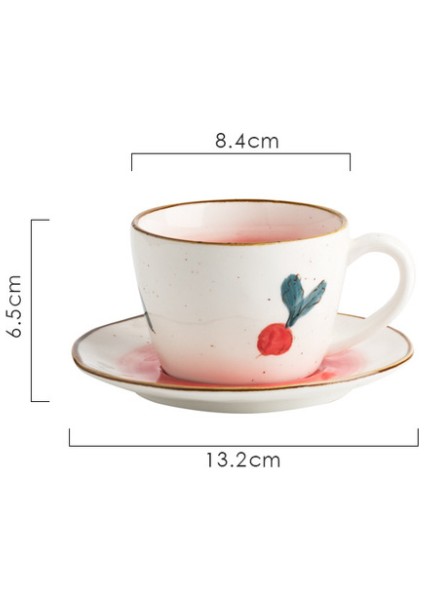 Sevimli Retro Limon Seramik Kahve Fincanı Ve Tabağı Japonca Öğleden Sonra Çay Fıstığı Gül Espresso Cups Teacup Tazas Ceramica Drinkware | Kahve Kupası Ve Tabak Setleri (Yurt Dışından)