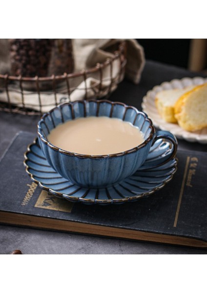 Japon Seramik Kahve Fincanı Ve Daire Set Fırın Retro Kahve Kupası Chrysanthemum Şekilli Cafe Kahve Seti El Yapımı Kahve | Kupalar (Yurt Dışından)