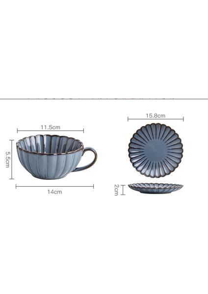 Japon Seramik Kahve Fincanı Ve Daire Set Fırın Retro Kahve Kupası Chrysanthemum Şekilli Cafe Kahve Seti El Yapımı Kahve | Kupalar (Yurt Dışından)