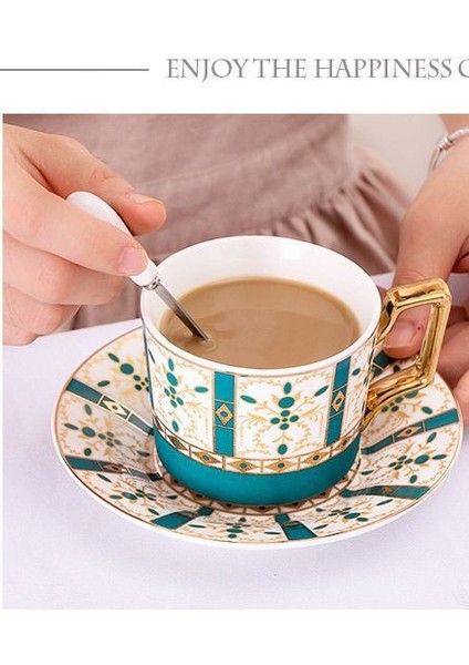 Yaratıcı Phnom Penh Seramik Kahve Fincanı Ve Daire Ingilizce Öğleden Sonra Çay Bardağı Kokulu Çay Çay Tepsi Kaşıkla Set | Kahve Kupası Ve Tabak Setleri (Yurt Dışından)
