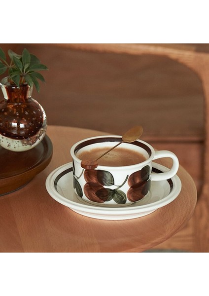 Ins Popüler Seramik Kahve Çay Kupası Daire Setleri Küçük Boyutu Avrupa Tarzı Desen Retro Kupalar | Kupa Ve Tabaklar (Yurt Dışından)