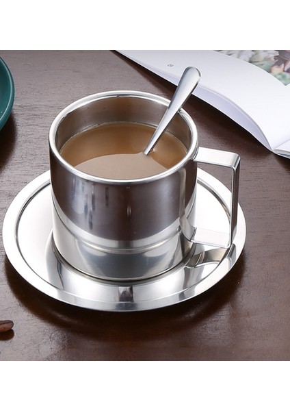 Milan / Avrupa Tarzı Paslanmaz Çelik Kupalar Kahve Parlatma Süreç Zanaat Espresso Bardaklar Çay Servisi Çay Bardağı Ve Daire Setleri | Kupalar (Yurt Dışından)