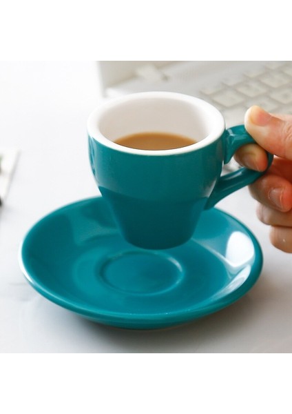 Ucuz 100Cc Profesyonel Espresso Kupa Ve Daire Setleri Cappuccino Italyan Black Coffee Fincan Cafe Ofis Demitasse Beker Tasse Taza | Kahve Kupası Ve Tabak Setleri (Yurt Dışından)