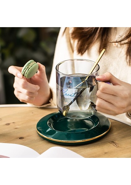 Yaratıcı Renkli Cam Kahve Kupa Şarap Kokteyl Viski Cam Çay Bardağı Ve Daire Setleri Şeffaf Atış Gözlük Tumbler Bardak | Kahve Kupası Ve Tabak Setleri (Yurt Dışından)