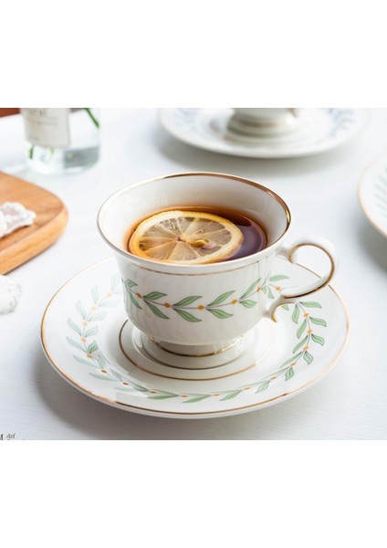 Vintage Seramik Kahve Fincanı Ve Tabağı Porselen El Boyalı Altın Ingilizce Öğleden Sonra Çay Bardağı Ve Sacer Tazza Colazione Drinkware | Kahve Kupası Ve Tabak Setleri (Yurt Dışından)