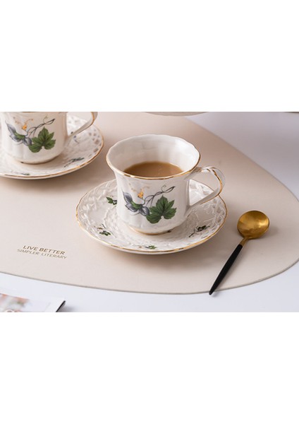 Gül Fransız Tarzı Çiçek Kahve Fincanı Set Sanat Vintage Bardaklar Güzel Çay Kupalar Kahve Hizmetleri Taza Porselen Kahve Kupaları Bd50Bd | Teacup Tabak Setleri (Yurt Dışından)