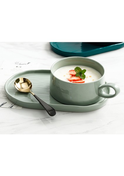 Nordic Breakfast Bowls Ve Plakaları Kolu İle Set Kupalar Ve Dailer Salatası Tahıl Kaseleri Ev Yaratıcı Sofra Bir Kişi Için | Kupalar (Yurt Dışından)