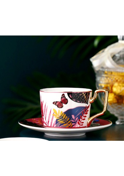 Seramik Lüks Kupası Avrupa Tarzı Öğleden Sonra Çay Yeniden Kullanılabilir Çevre Dostu Mate Kupası Ve Tabağı Seyahat Tazas De Cafe Drinkware 50 | Teacup Tabak Setleri (Yurt Dışından)