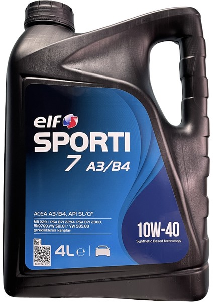 Sporti 7 A3-B4 10W-40 Motor Yağı 4 Litre (Üretim Yılı: 2023)