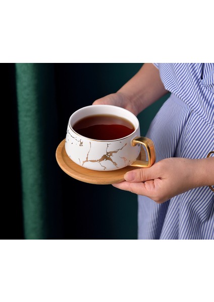 Lüks Nordic Mermer Yoğunlaştırılmış Kahve Seramik Kupası Kahve Kupalar Mat Su Cafe Çay Süt Bardak Daire Sandığı Seti Seti | Kupalar | Kupalar (Yurt Dışından)