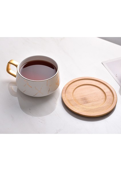 Lüks Nordic Mermer Yoğunlaştırılmış Kahve Seramik Kupası Kahve Kupalar Mat Su Cafe Çay Süt Bardak Daire Sandığı Seti Seti | Kupalar | Kupalar (Yurt Dışından)
