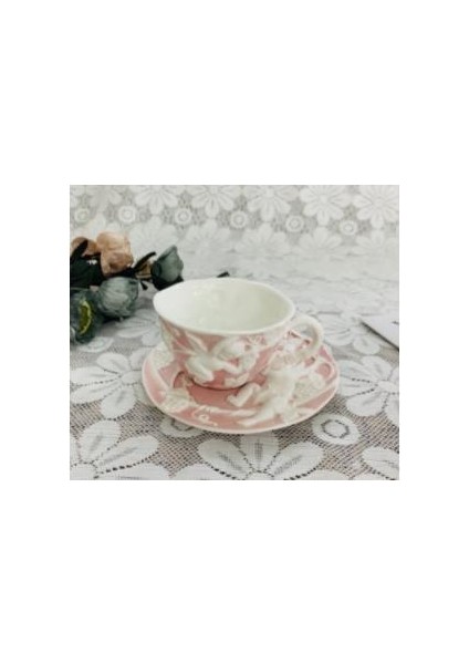 Avrupa Tarzı Kahve Fincanı Daire Lüks Kabartmalı Güzel Seramik Öğleden Sonra Çay Demlik Basit High End Kahve Seti | Kahve Fincanı Ve Tabak Setleri (Yurt Dışından)