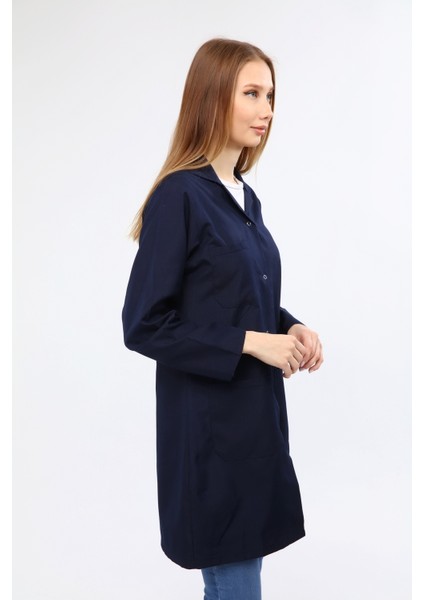 Çamdalı Iş Elbiseleri - Lacivert Alpaka Kadın Önlük - Lacivert Kadın Iş Önlüğü modelleri