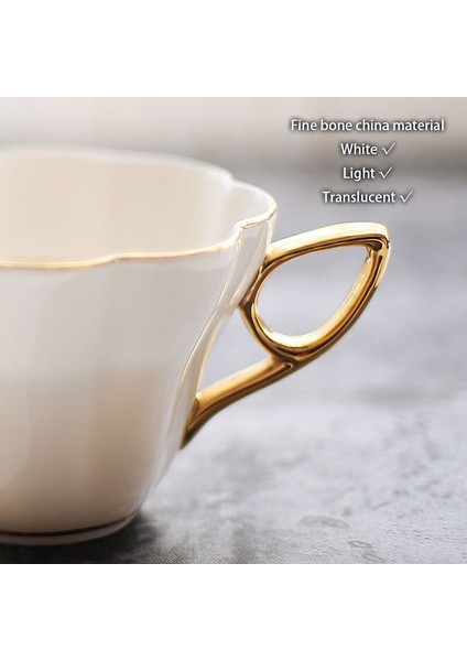 Zarif Çiçek Kemik Çini Çay Bardağı Tabağı Kaşık Seti 180 Ml Seramik Çay Fincanı Beyaz Porselen Kahve Fincanı Çay Seti Cafe Espresso Kupası | Kupalar Ve Tabaklar (Yurt Dışından)