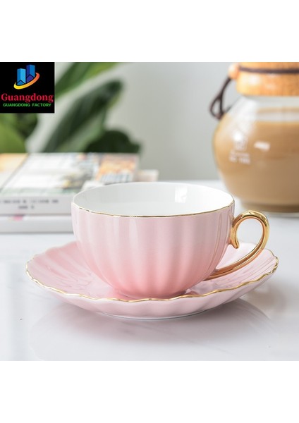 Pembe Sevimli Yaratıcı Porselen Kupası Ve Tabağı Seramik Basit Çay Setleri Modern Tasarım Kahve Kupaları Tazas Para Kafe | Kahve Kupası Ve Tabak Setleri (Yurt Dışından)
