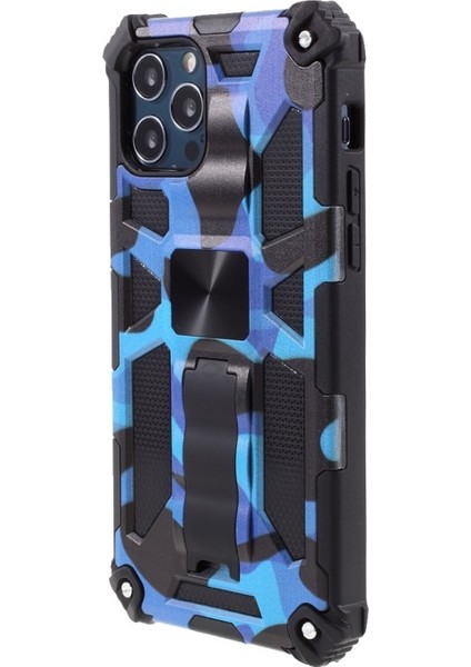 Apple Iphone 12 6.1 Inç Uyumlu Darbeye Dayanıklı Kamuflaj Tasarım Telefon Kılıfı - Mavi (Yurt Dışından) fiyatları