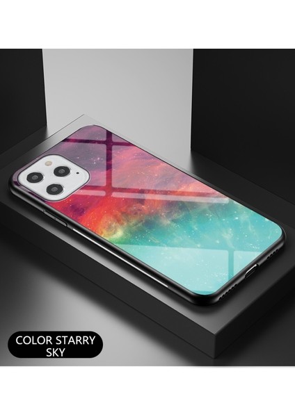 Apple Iphone 12 6.1 Inç Uyumlu Gökyüzü Desenli Temperli Cam Pc Tpu Korumalı Telefon Kılıfı - Çok Renkli (Yurt Dışından) fiyatları